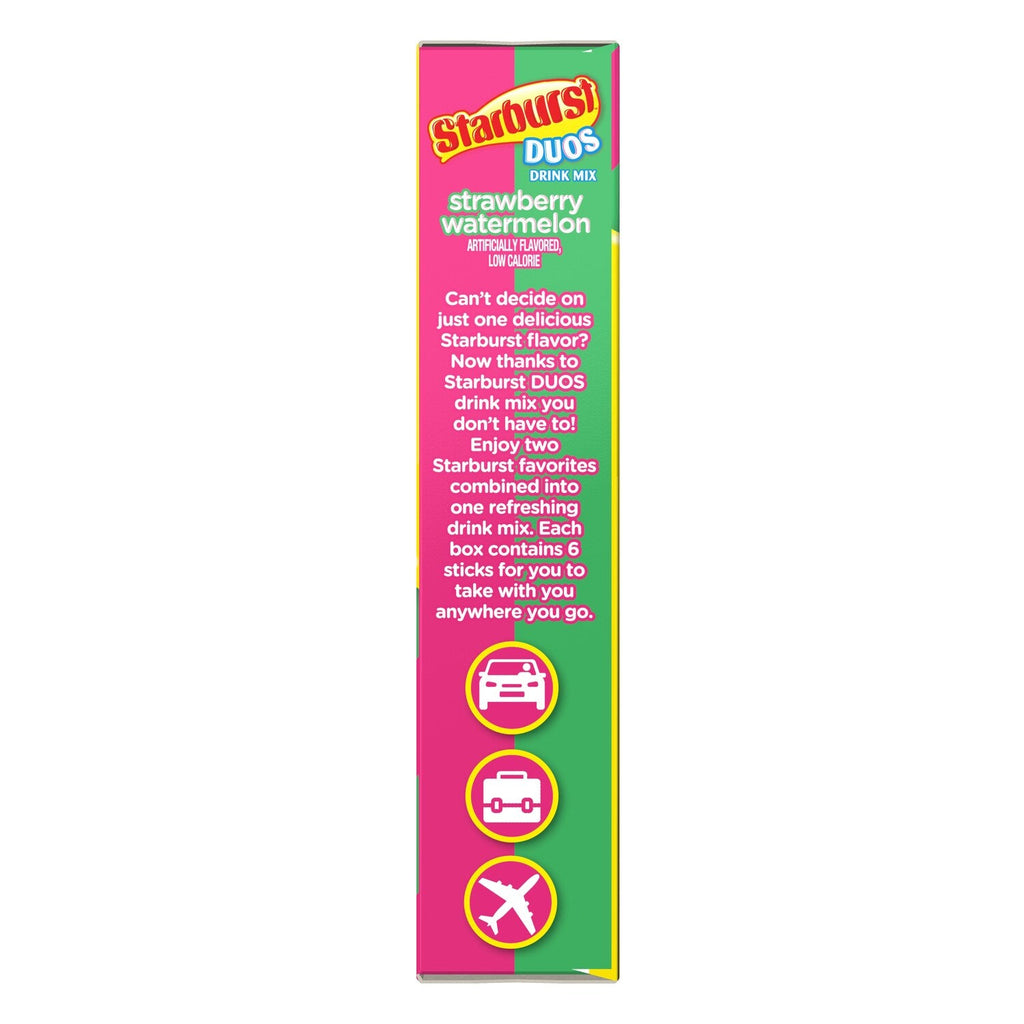 Starburst DUOS Zero Sugar Strawberry Watermelon Drink Mix, 6-pc Pack.