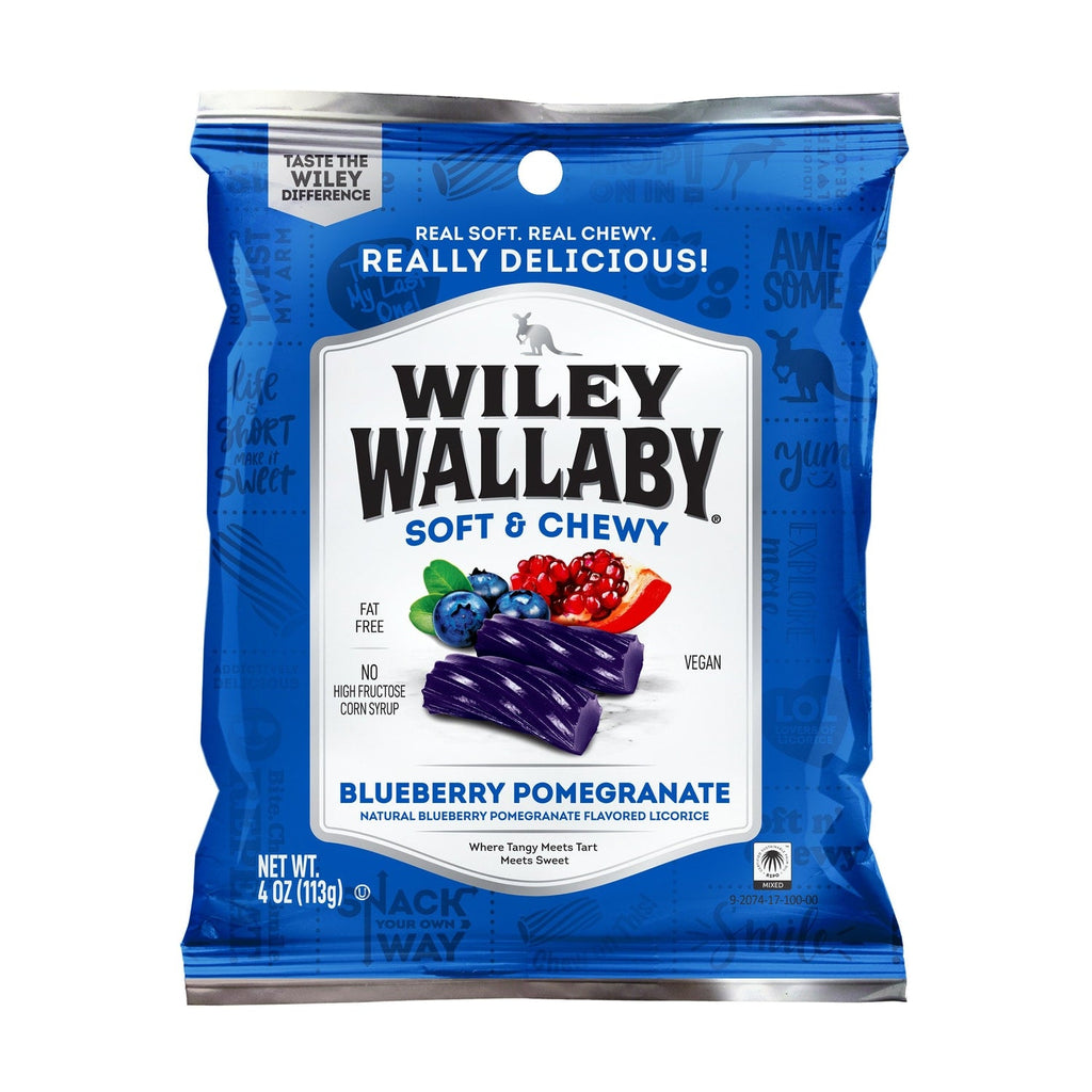 Wiley Wallaby Blueberry Pomegranate Licorice, 4-oz. Bag