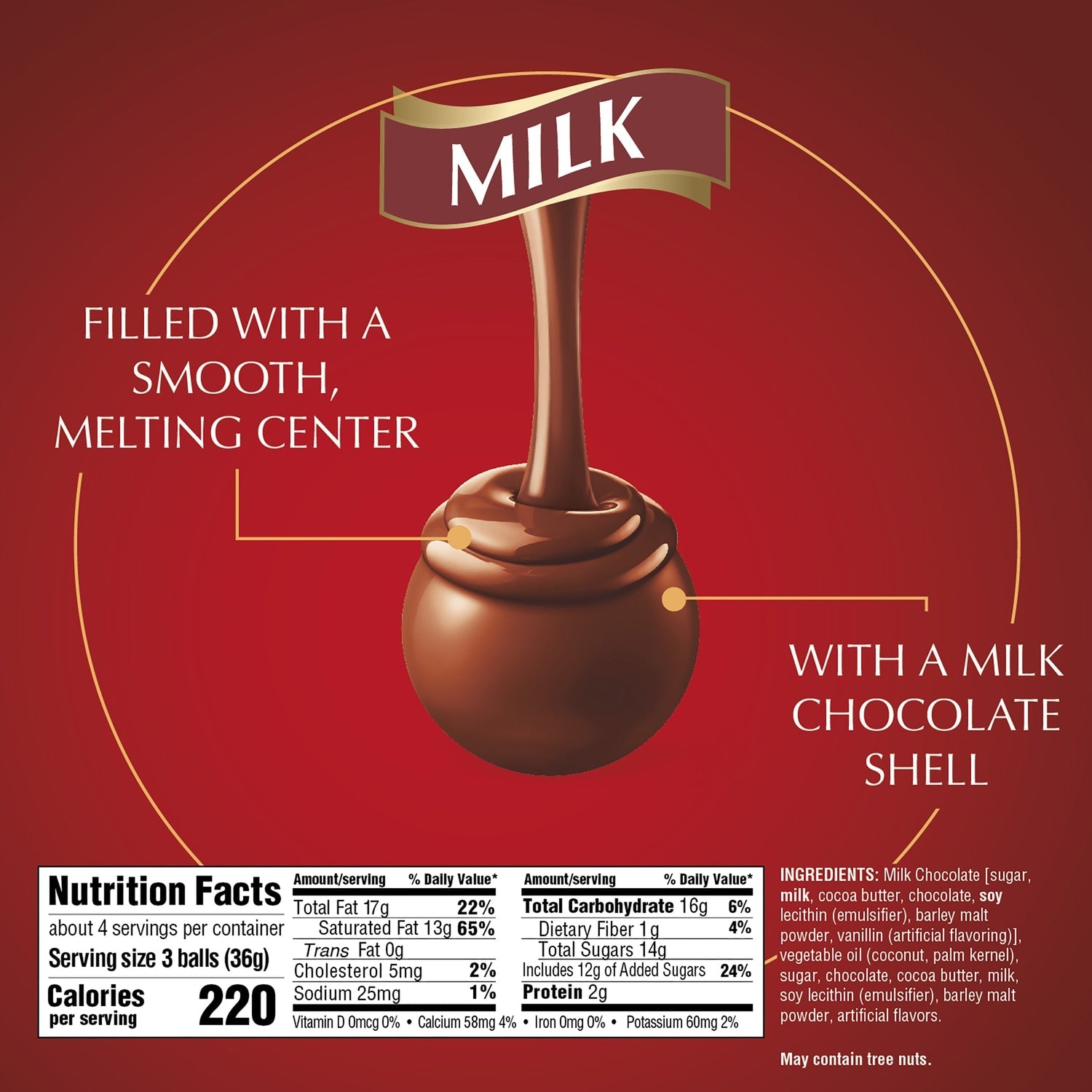 Lindt Lindor Milk Chocolate Truffles, 1-ct.