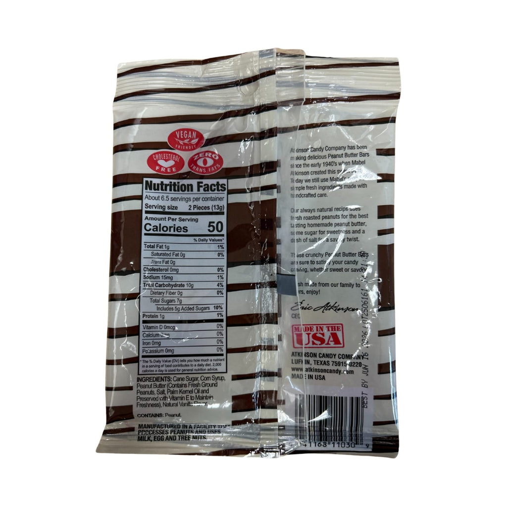 Atkinson's Peanut Butter Bars, 1-ct.