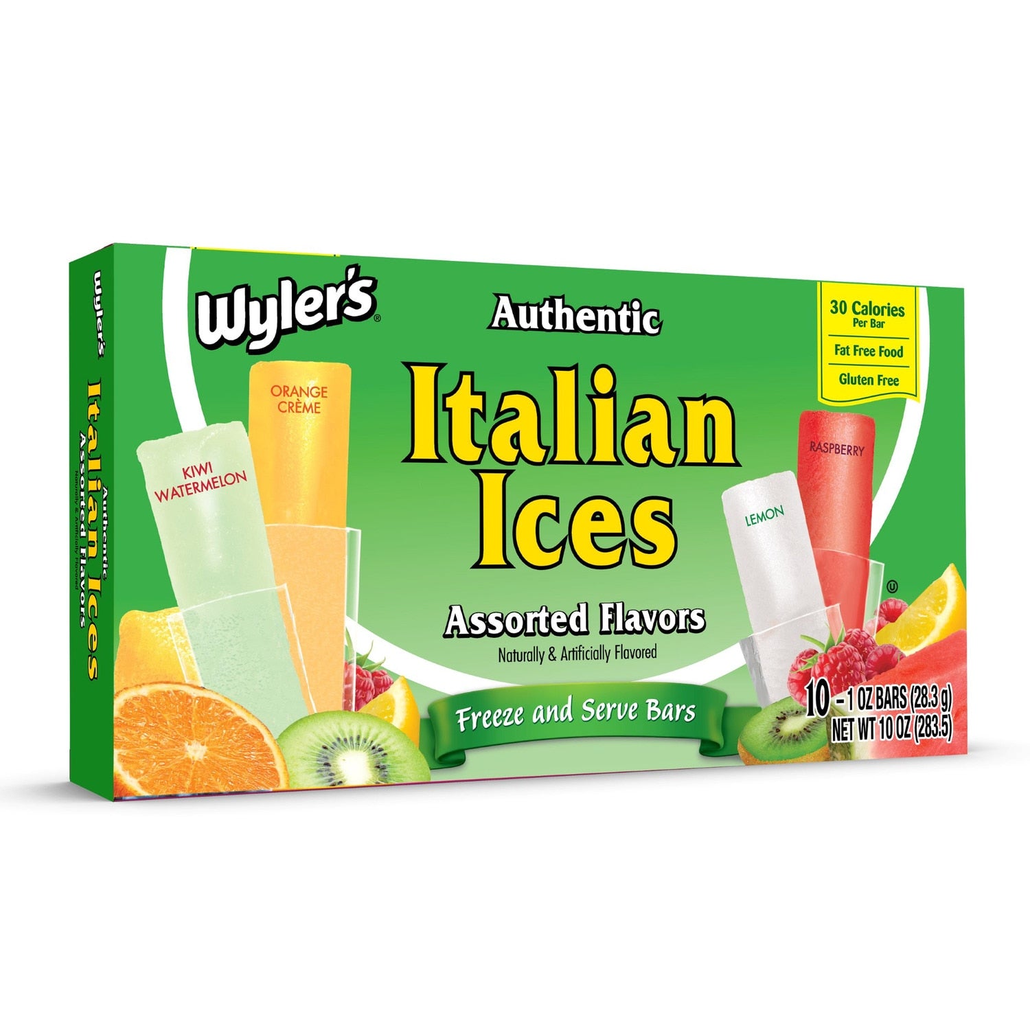 Wyler's Italian Ice Original Assorted Freezer Bars, 10-oz. Box