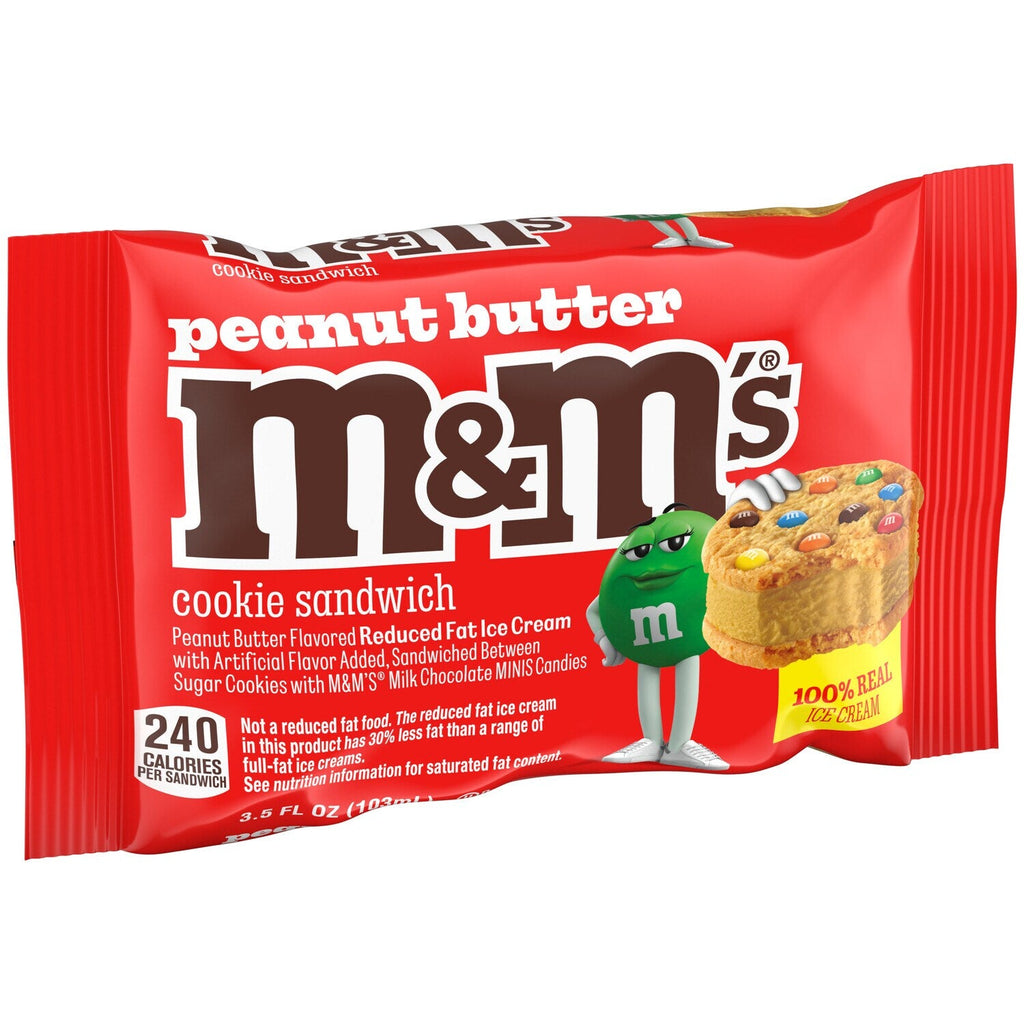Mars M&amp;M'S Peanut Butter Ice Cream Sugar Cookie Sandwich Dessert, 3.5 Oz