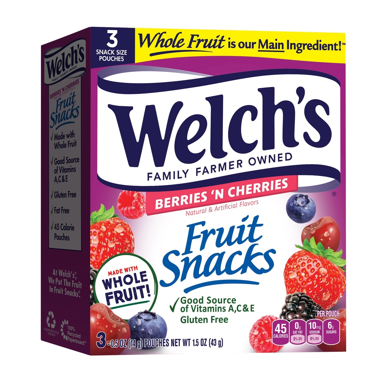 Welchâs Berries and Cherries Fruit Snacks, 3-ct. Pack