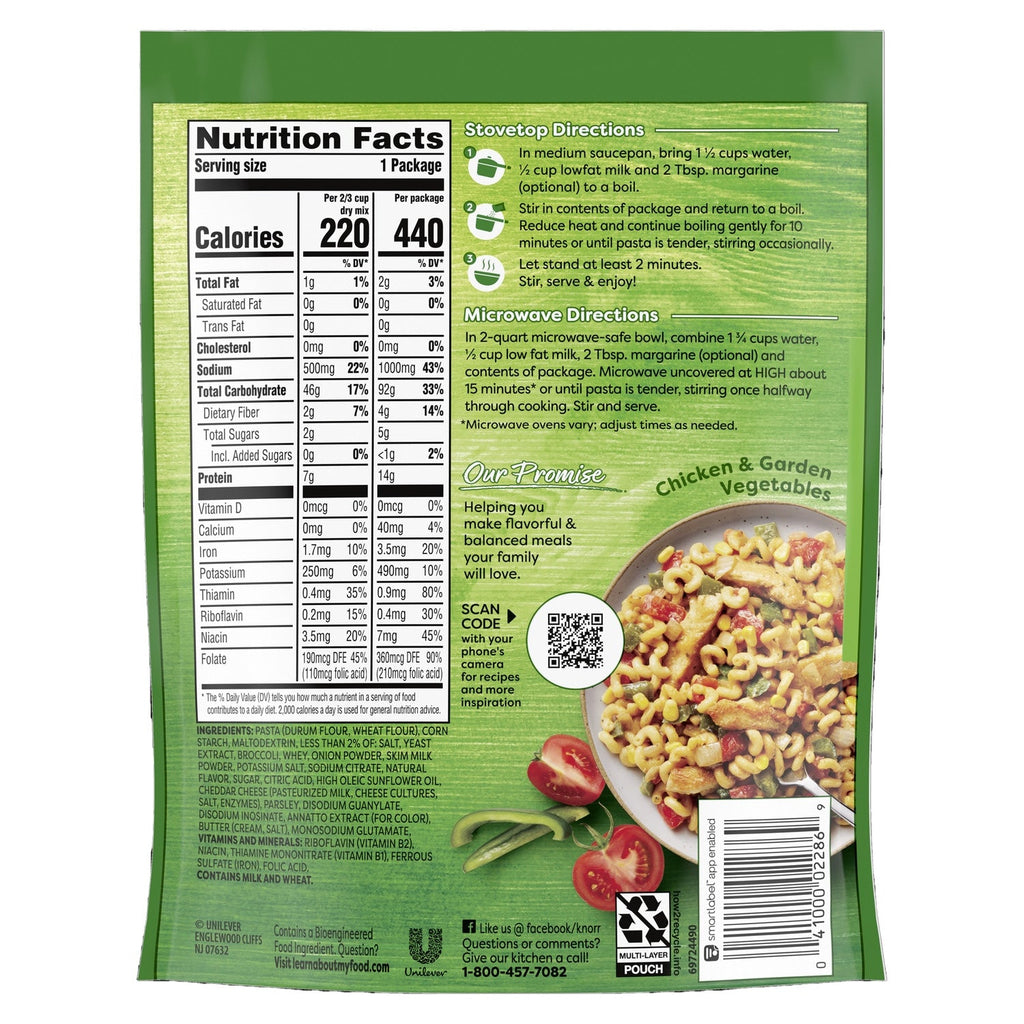 Knorr Cheddar Broccoli Pasta Sides, 4.3-oz. Bag