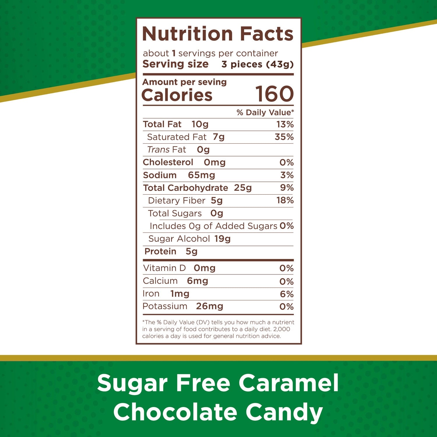 Russell Stover Sugar-Free Creamy Caramel Chocolate Candies, 13-pc Pack.