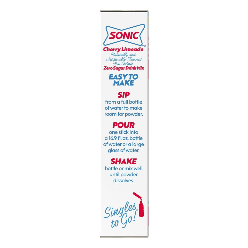 Sonic Cherry Limeade Zero Sugar Drink Mix, 6-pc Pack.