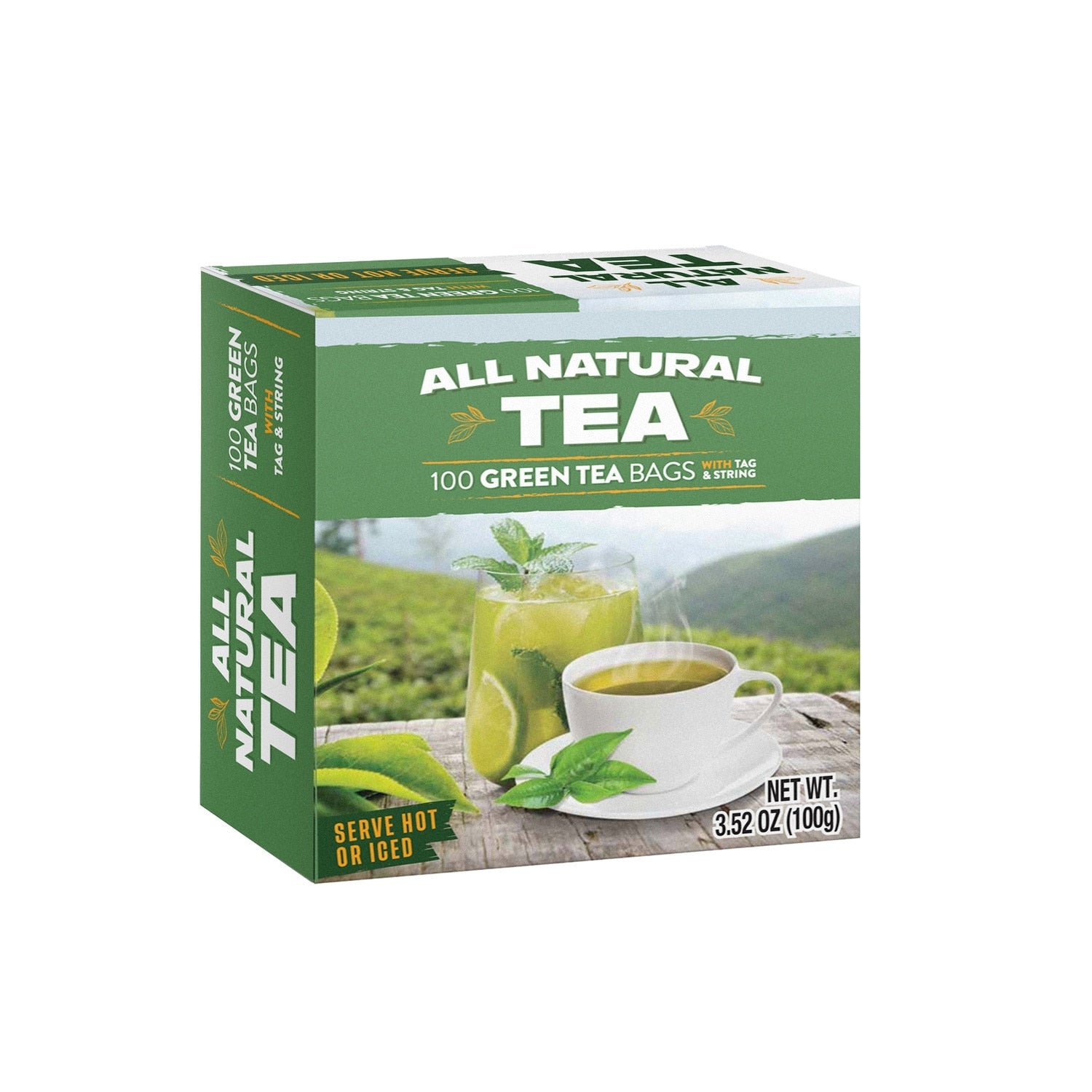 All Natural Green Tea Bags, 100-pc Pack.