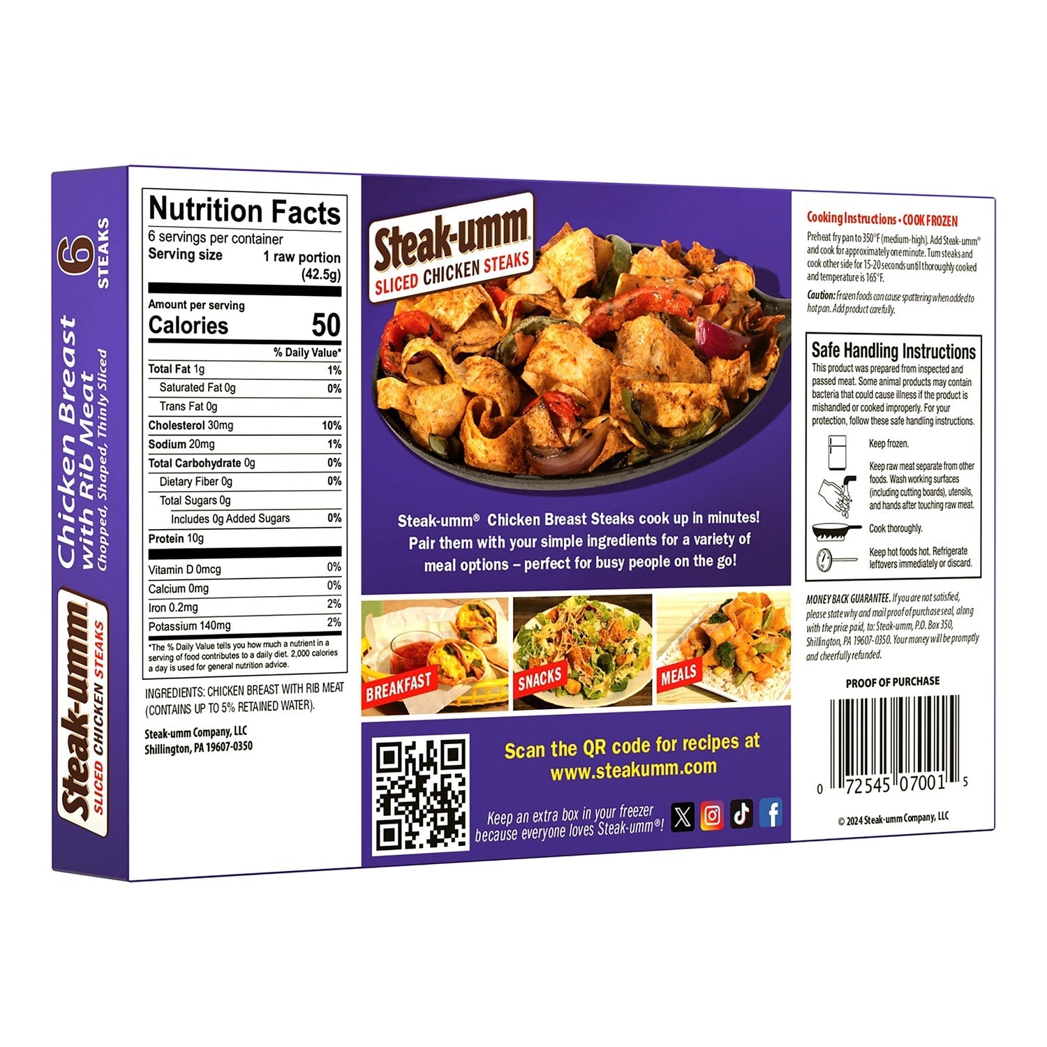 Steak-umm Sliced Chicken Steaks, 9-oz