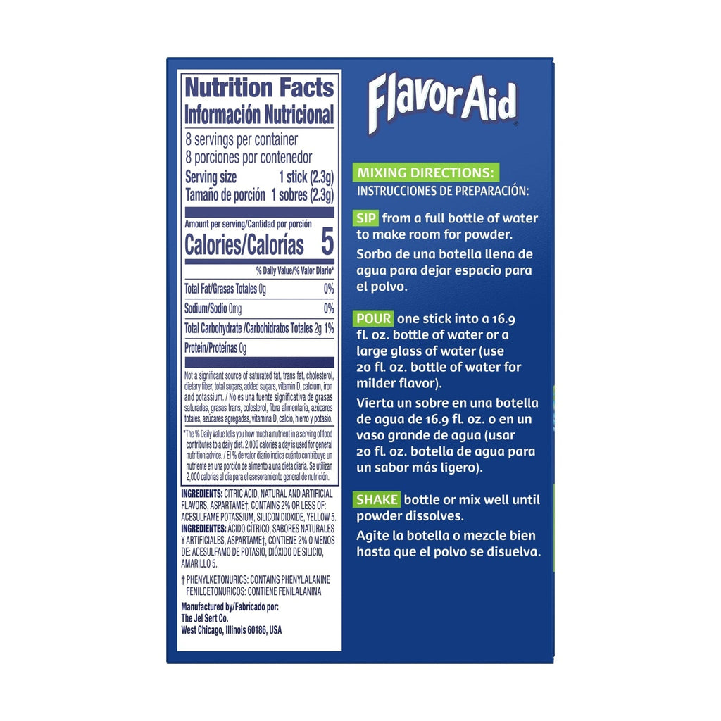 Flavor Aid Cucumber Limeade Drink Sticks, 8-pc Pack.