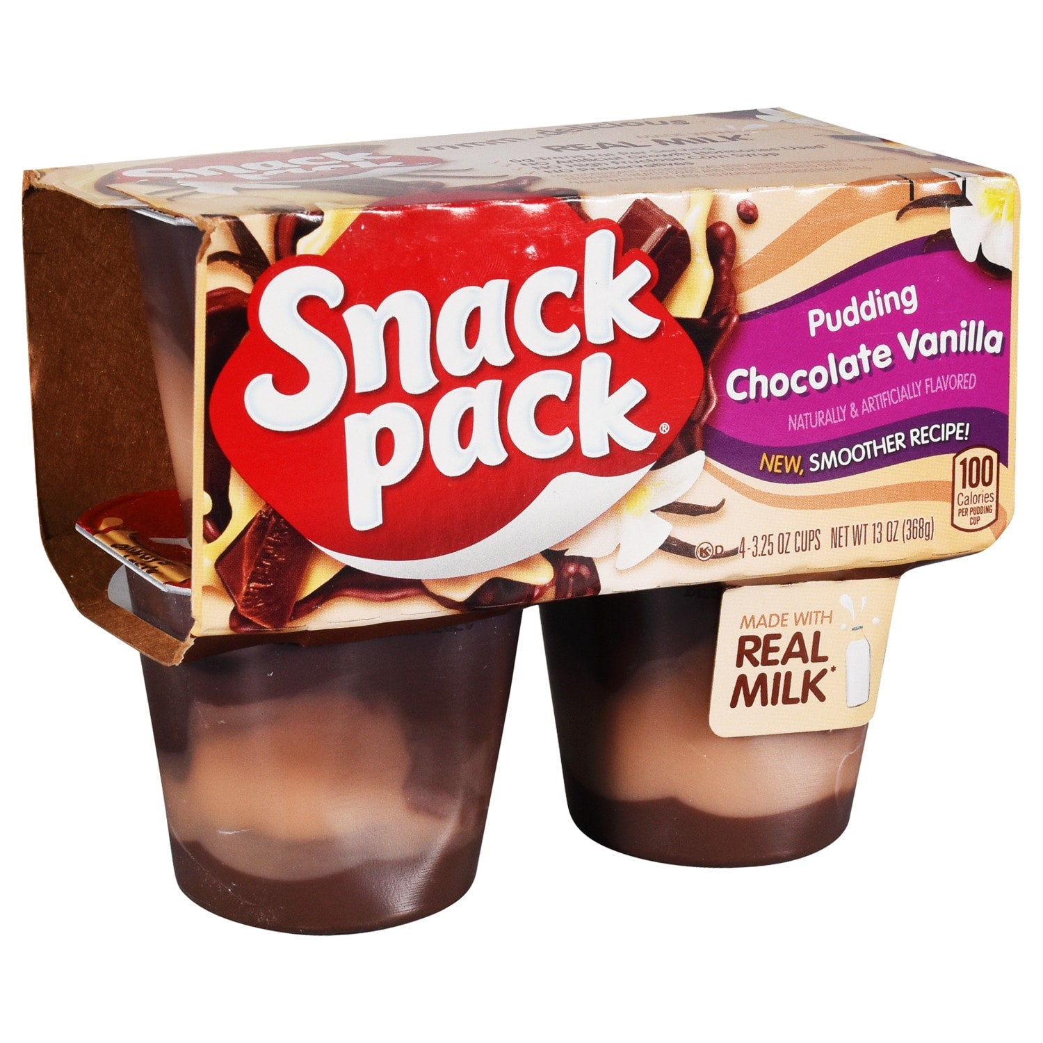 Snack Pack Chocolate Vanilla Pudding Snack Cups, 4-ct. Packs