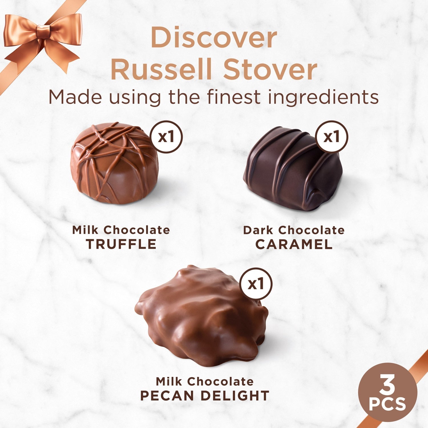 Russell Stover Christmas Assorted Milk &amp; Dark Chocolate Candy Gift Box, 1.7 oz.