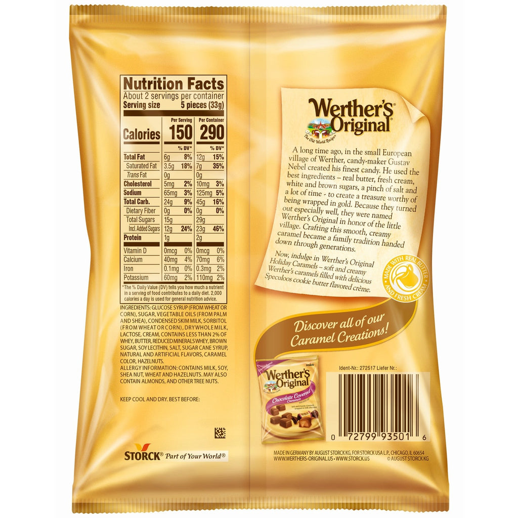 Wertherâs Cookie Butter CrÃ¨me Caramels, 2.2-oz. Bags