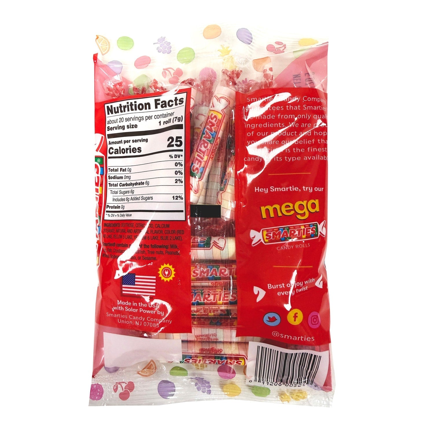 Smarties Original Candy Rolls Bag, 1-ct.