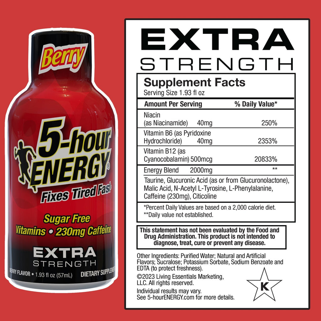 5-hour ENERGYÂ® Shot, Extra Strength, Berry, 1.93 oz.