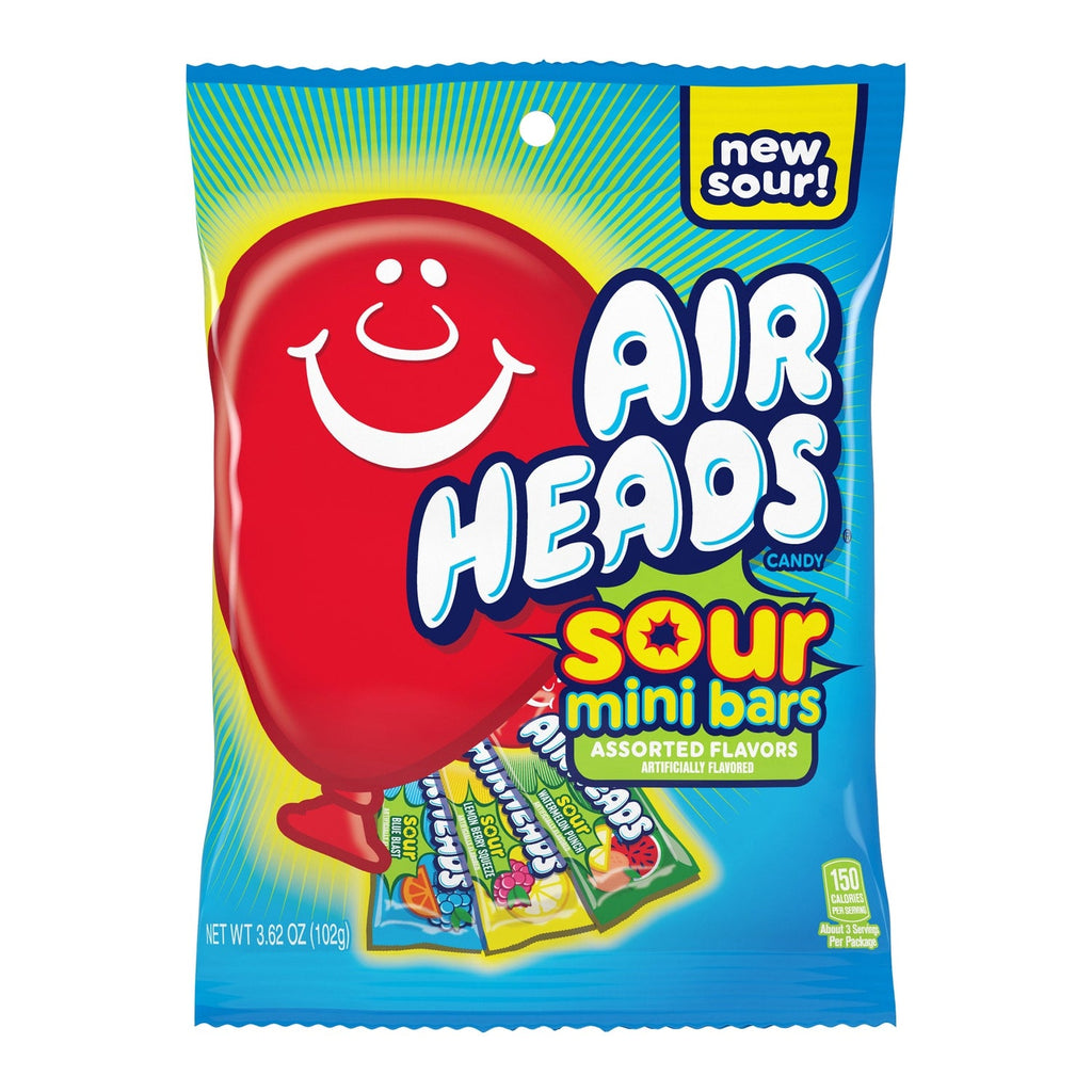 Airheads Sour Mini Bars Assorted Flavors, 3.62 oz. Bag