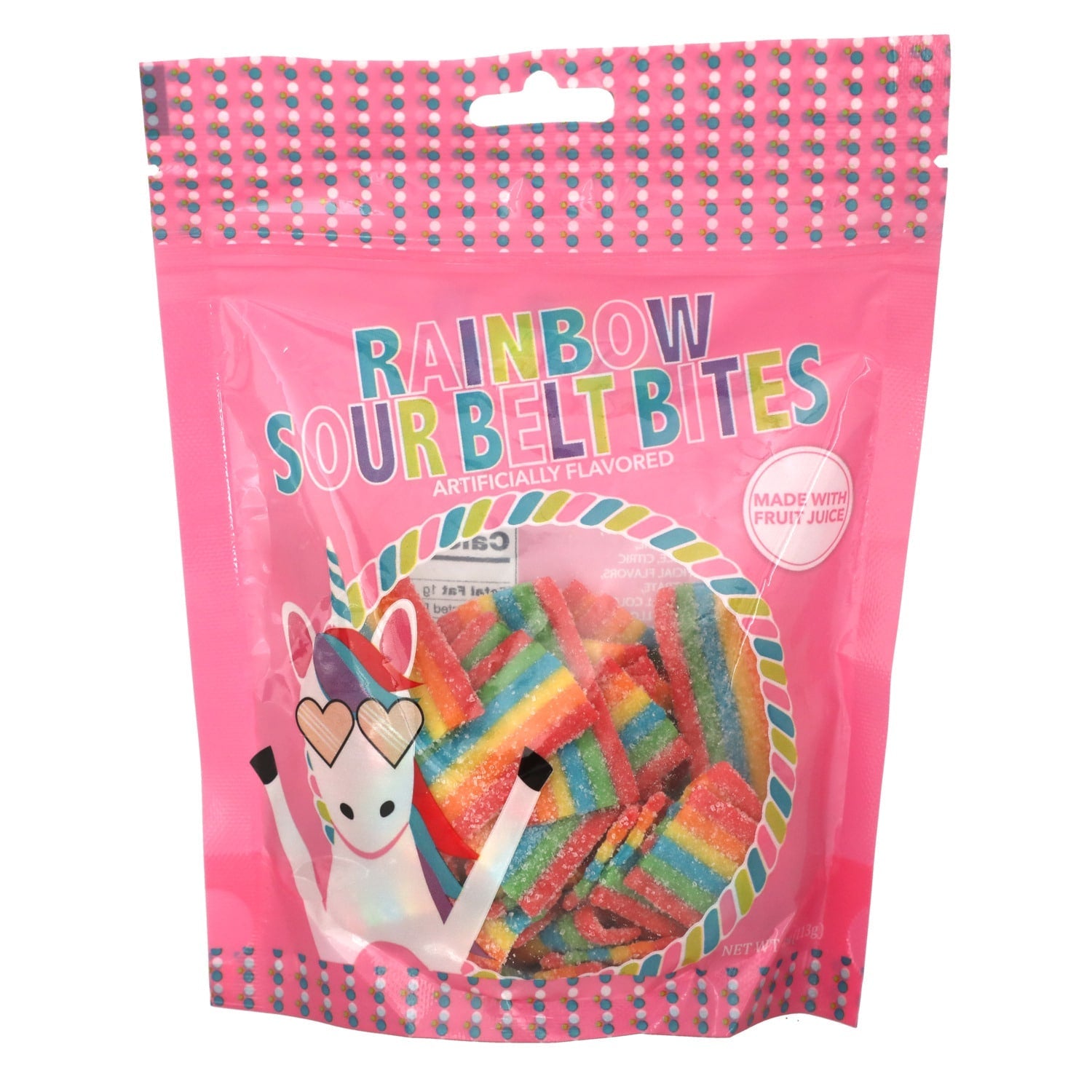Fruit Juice-Flavored Rainbow Sour Belt Bites, 1-ct.