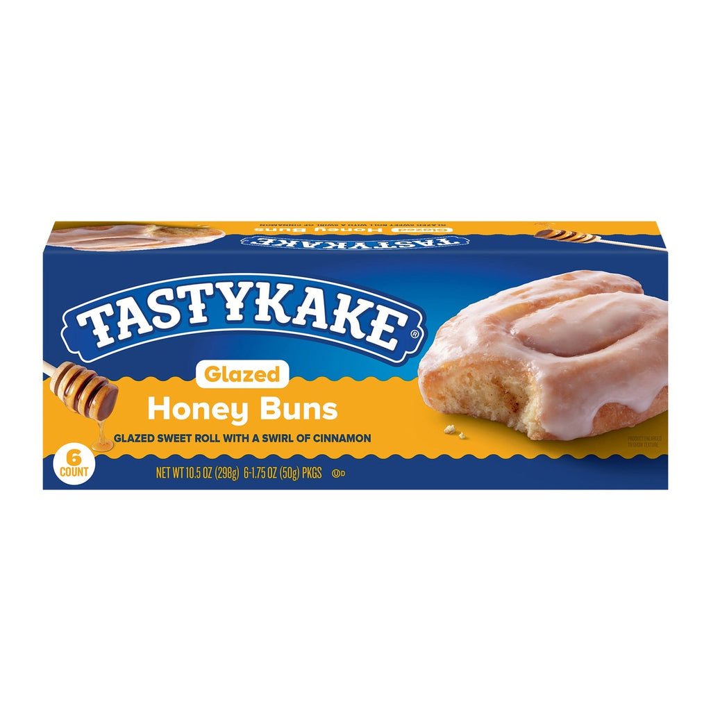 Tastykake Glazed Honey Buns Individually Wrapped Pastry Snack, 6-ct. Box