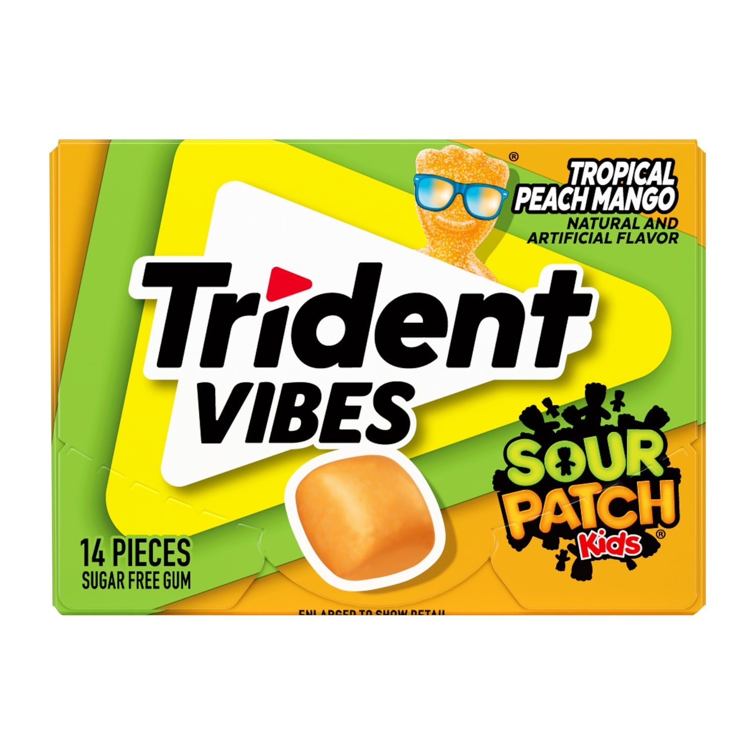 Sour Patch Kids Trident Vibes Tropical Peach Mango Candy, 14-pc Pack.