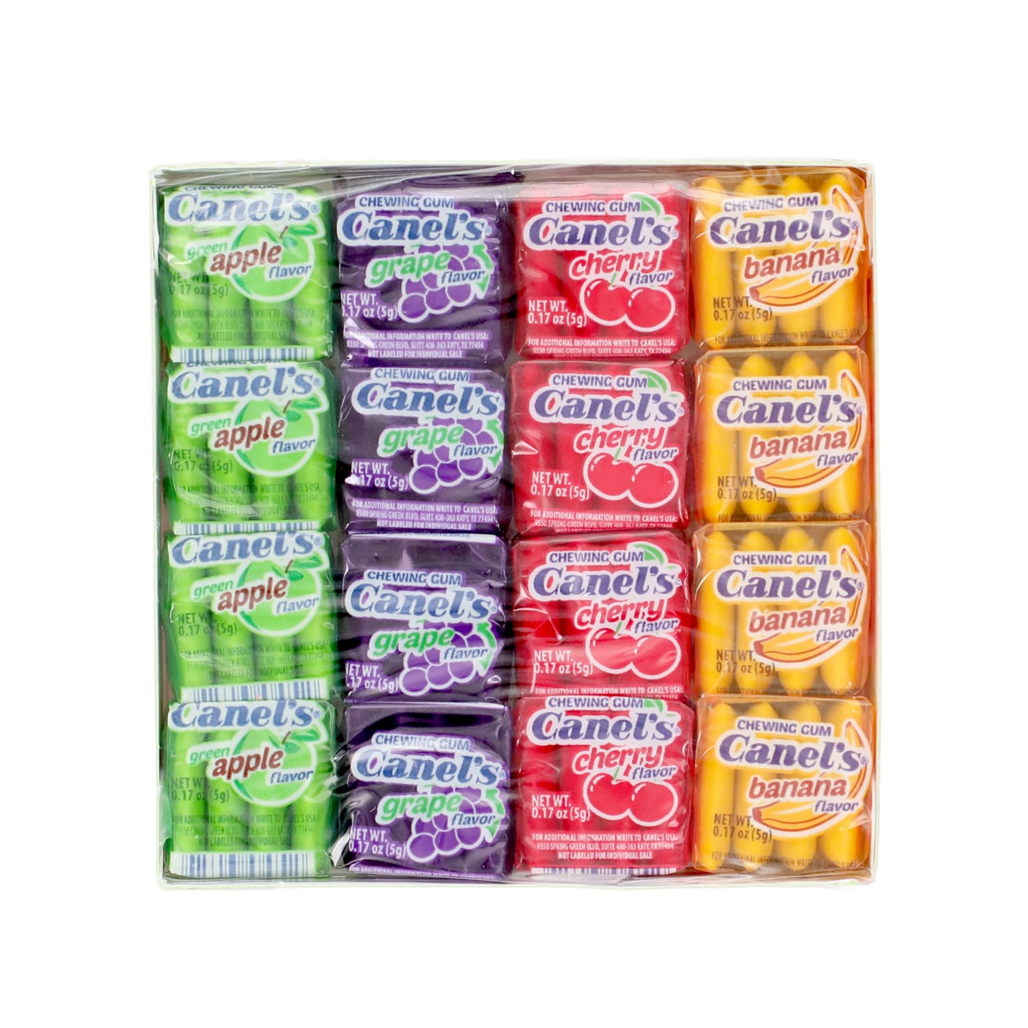 Canel's Fruit Flavored Chewing Gum, Assorted Flavors, 4-pc Pack.