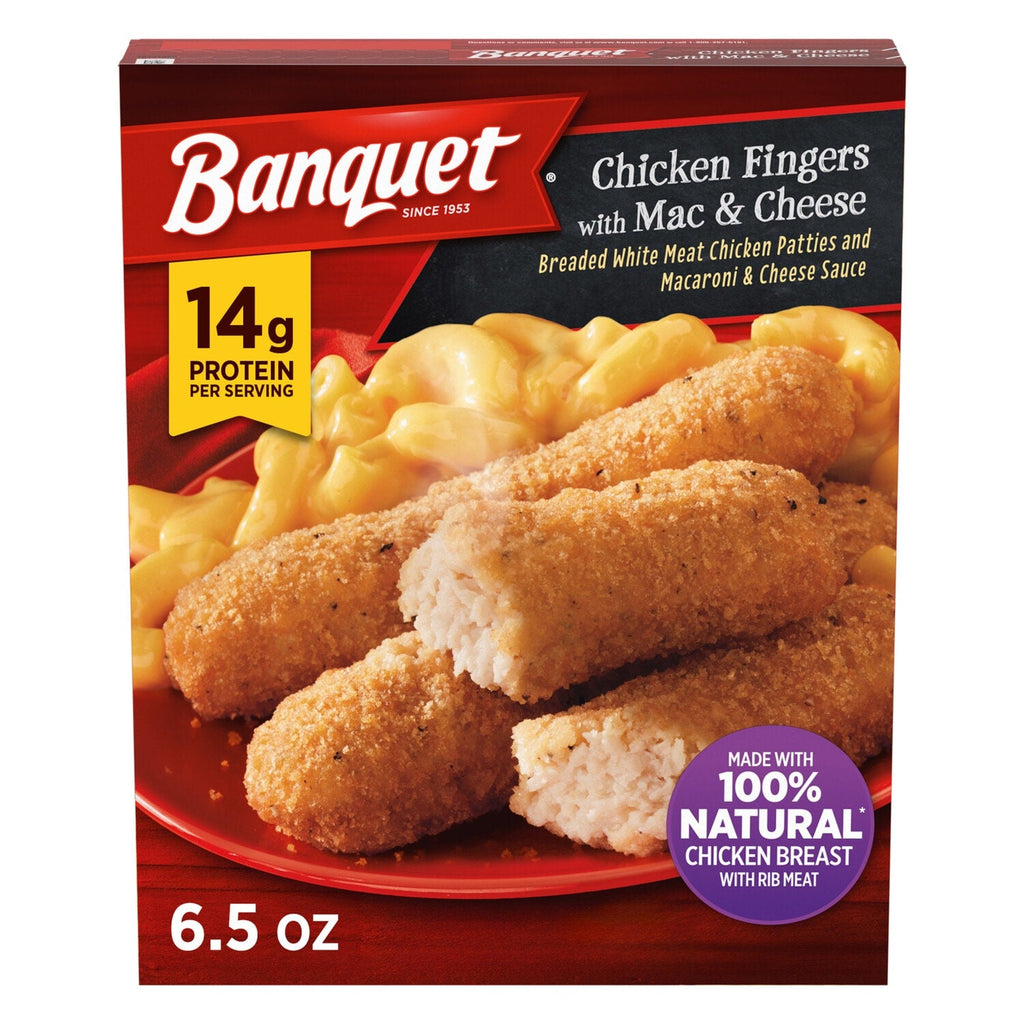 Conagra Brands Banquet Chicken Fingers with Mac &amp; Cheese Frozen Meal, 1-ct.