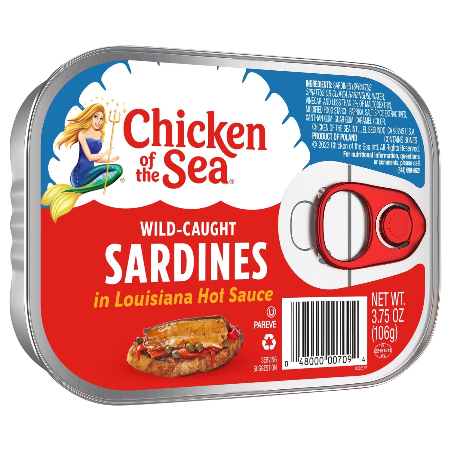 Chicken of the Sea Sardines in Hot Sauce, 3.75 oz.