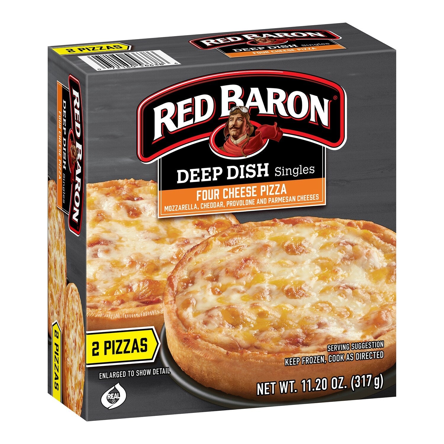 Red Baron Four Cheese Deep Dish Personal Frozen Pizza, 2-pc. Pack