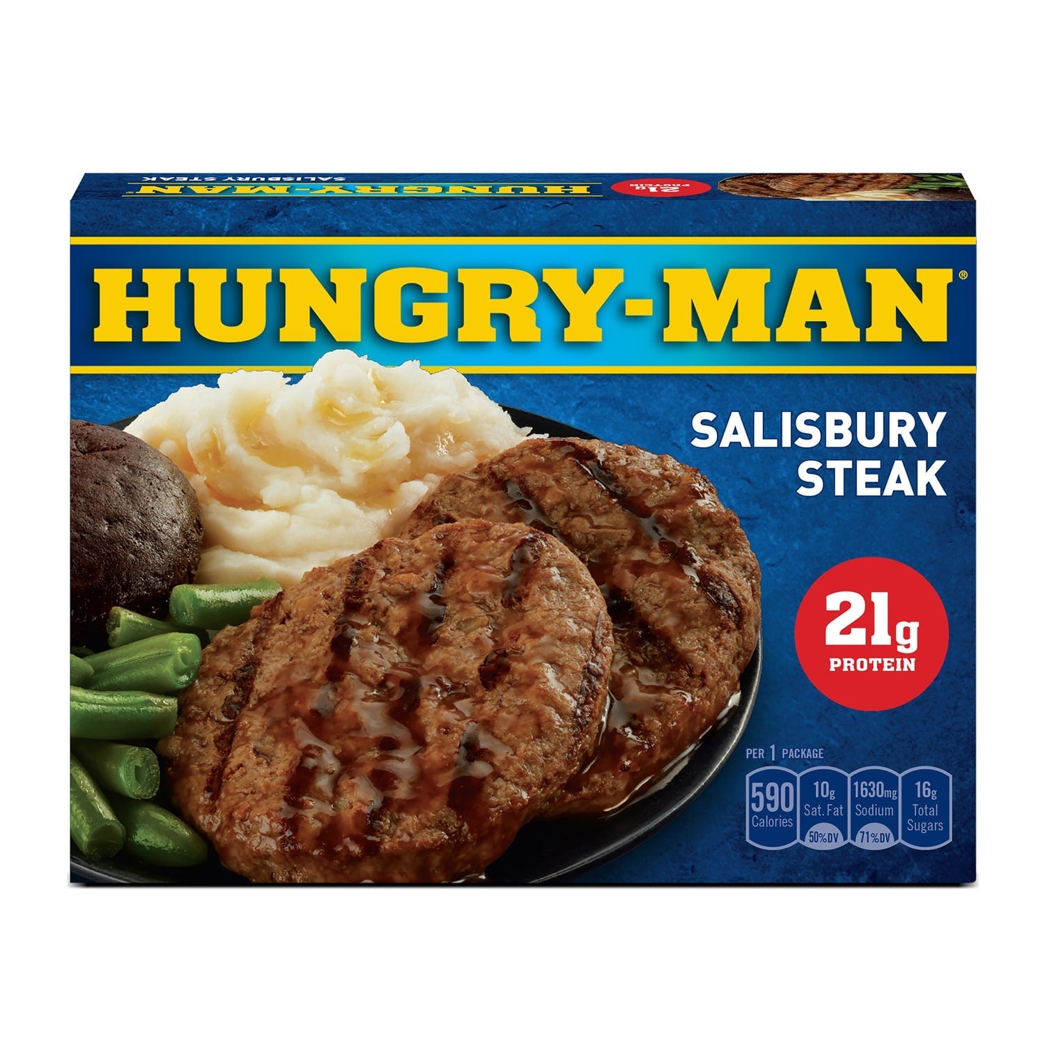 Hungry-Man Salisbury Steak Frozen Dinner, 16 oz.