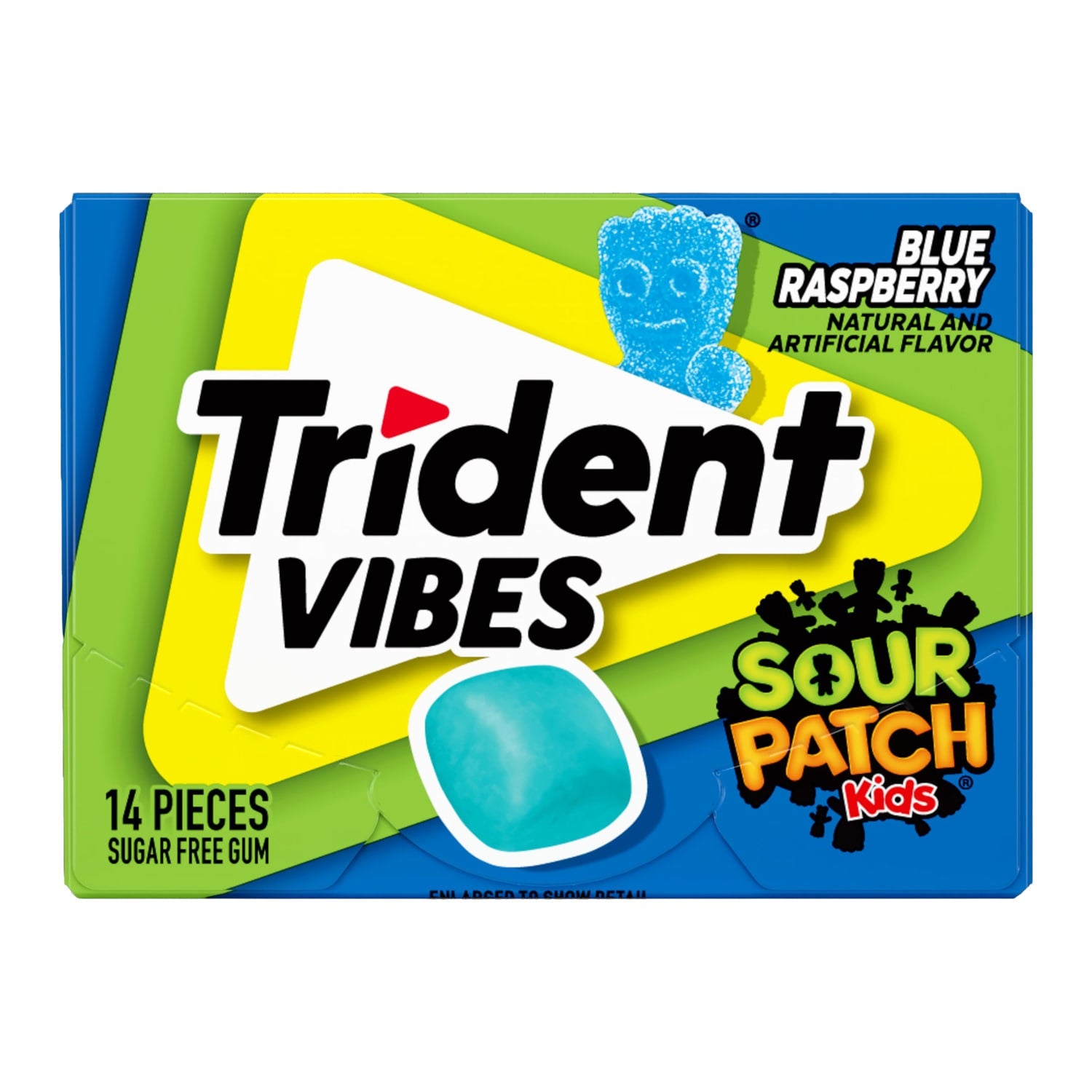 Sour Patch Kids Blue Raspberry-Flavored Sugar-free Gum Candy, 14-pc Pack.