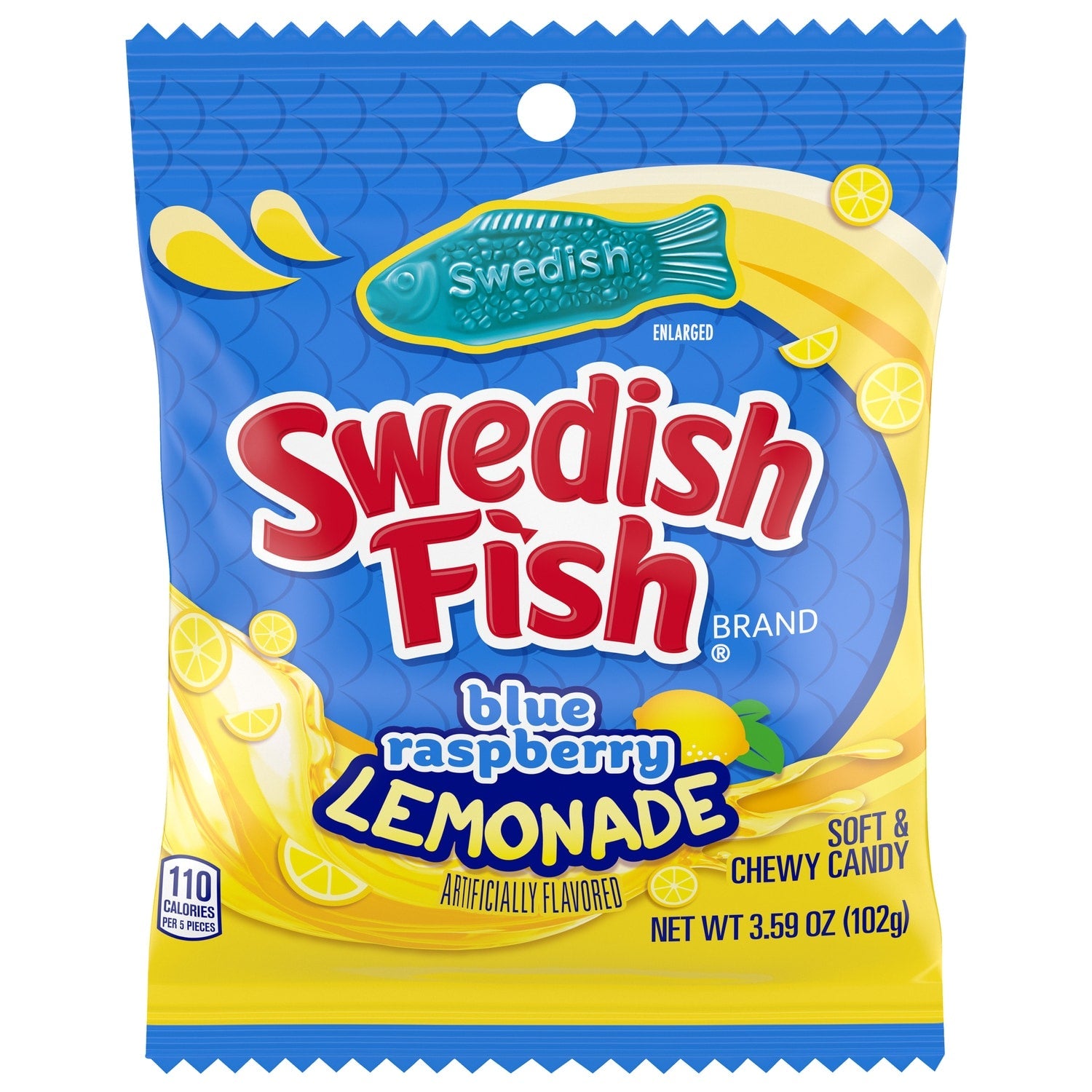 Swedish Fish Blue Raspberry Lemonade Soft &amp; Chewy Candy, 3.59-oz.
