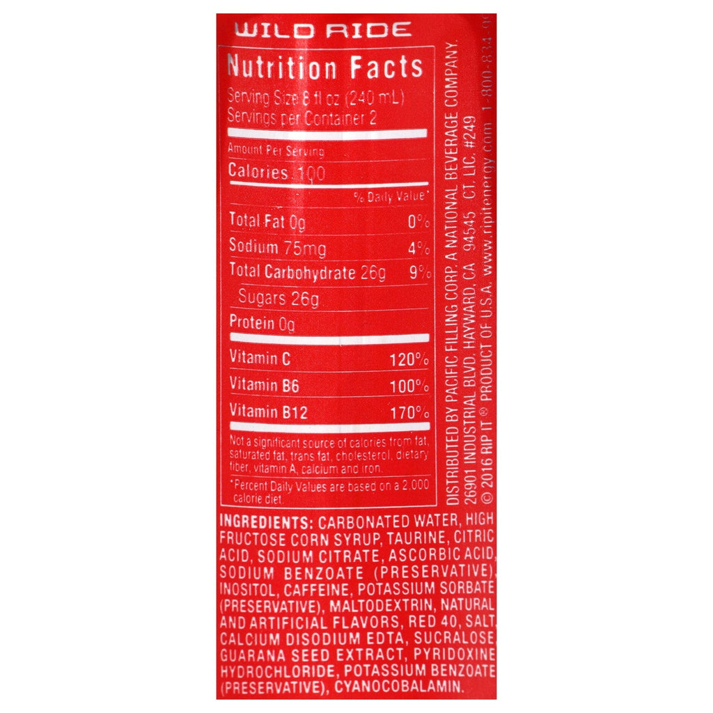 Rip It Tribute Cherry Lime Flavored Energy Drinks, 16 oz.