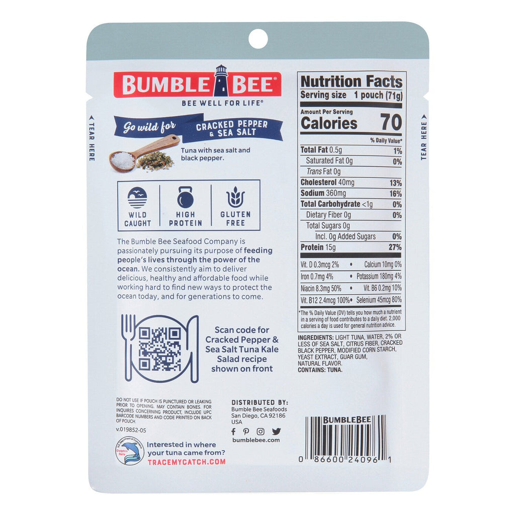Bumble Bee Wild Caught Tuna Seasoned With Cracked Pepper And Sea Salt, 1-ct.