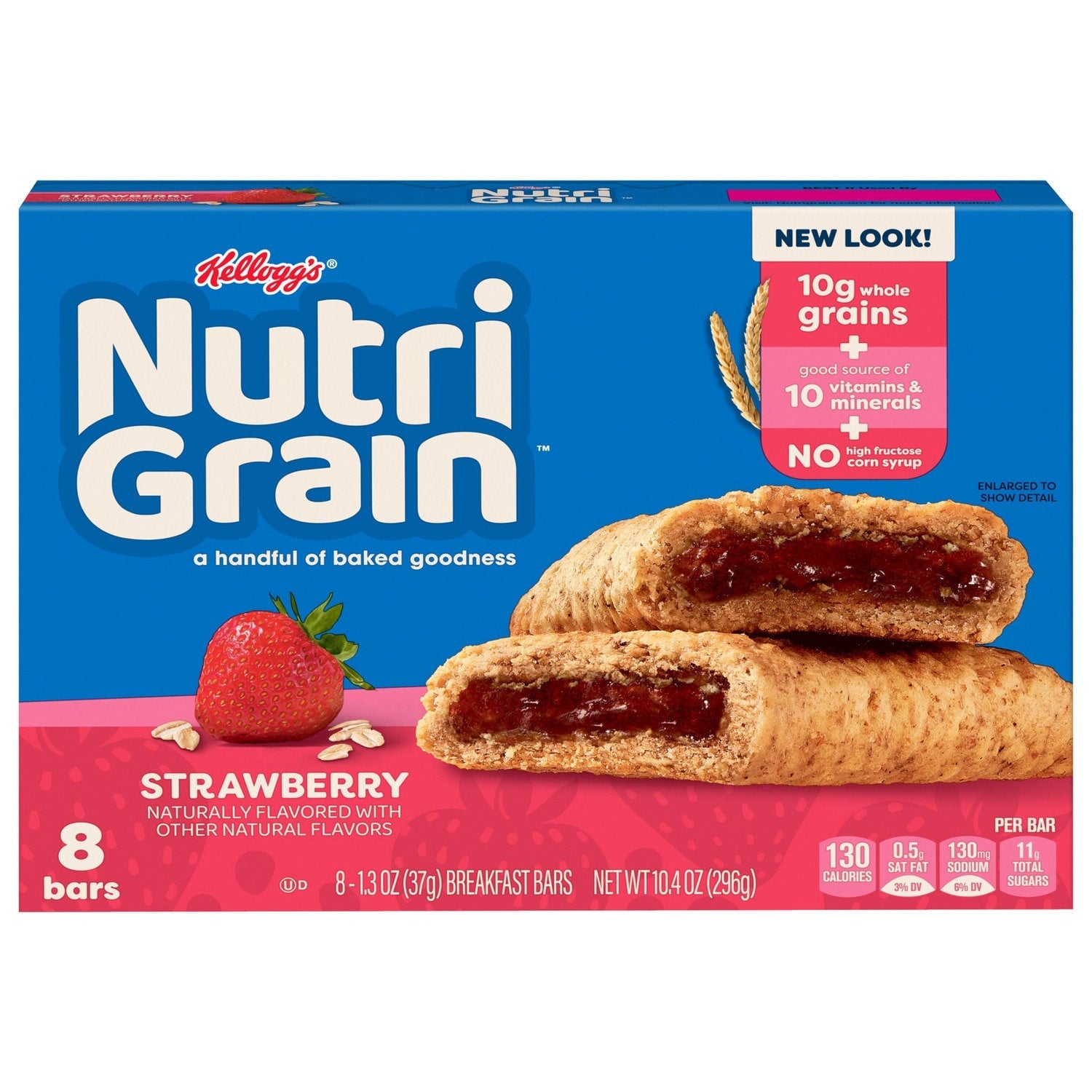 Kellogg's Nutri-Grain Strawberry-flavored Baked Breakfast Bars, 8-pc Pack.