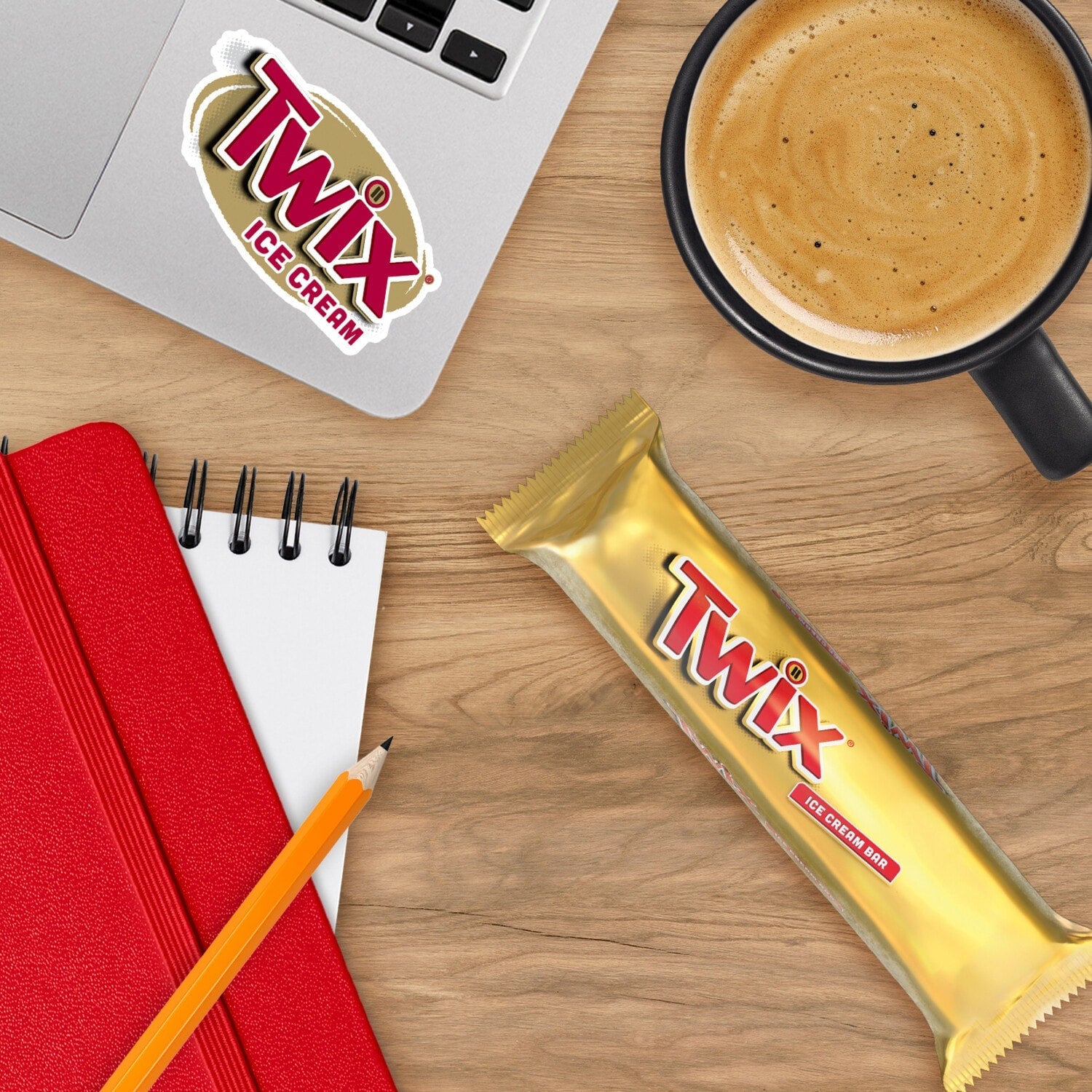 Mars TWIX Caramel Vanilla Milk Chocolate Ice Cream Bars, 5 Pack Box