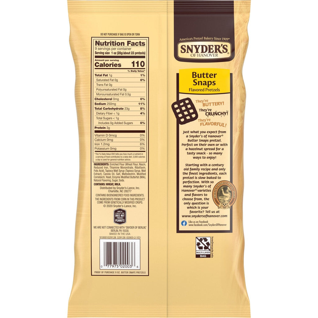 Snyder's of HanoverÂ® Pretzel Butter Snaps, 9 Oz