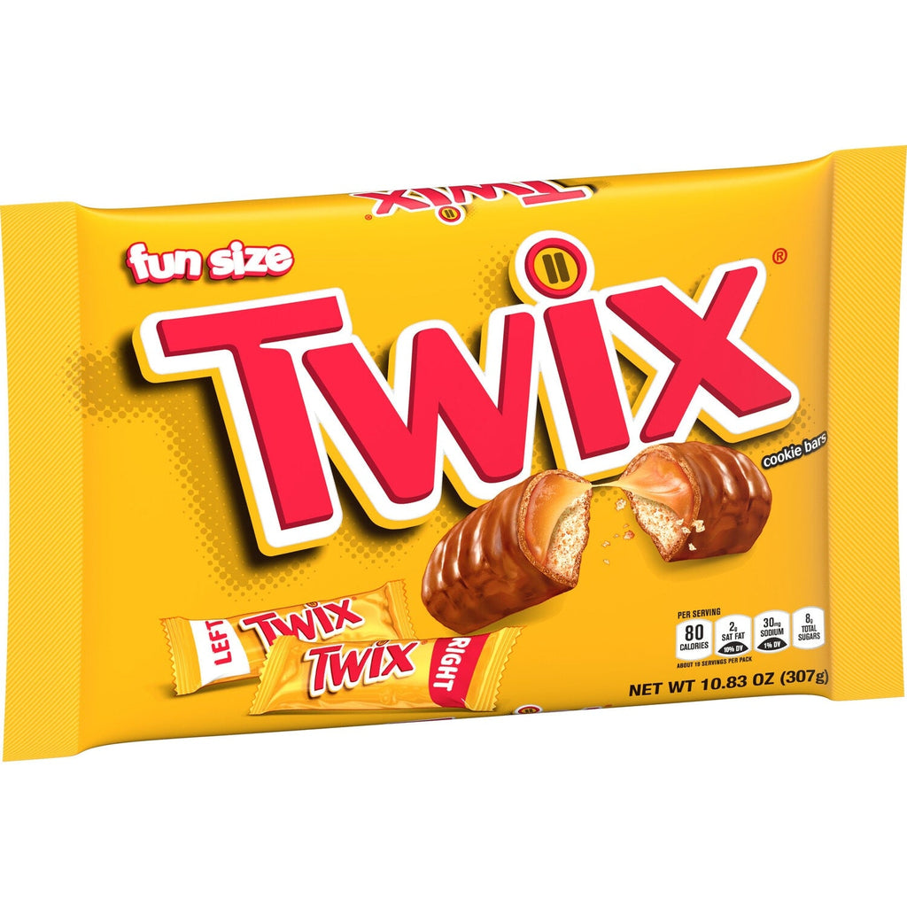 TWIX Fun Size Caramel Cookie Chocolate Bars - 10.83 oz Bulk Candy Bag