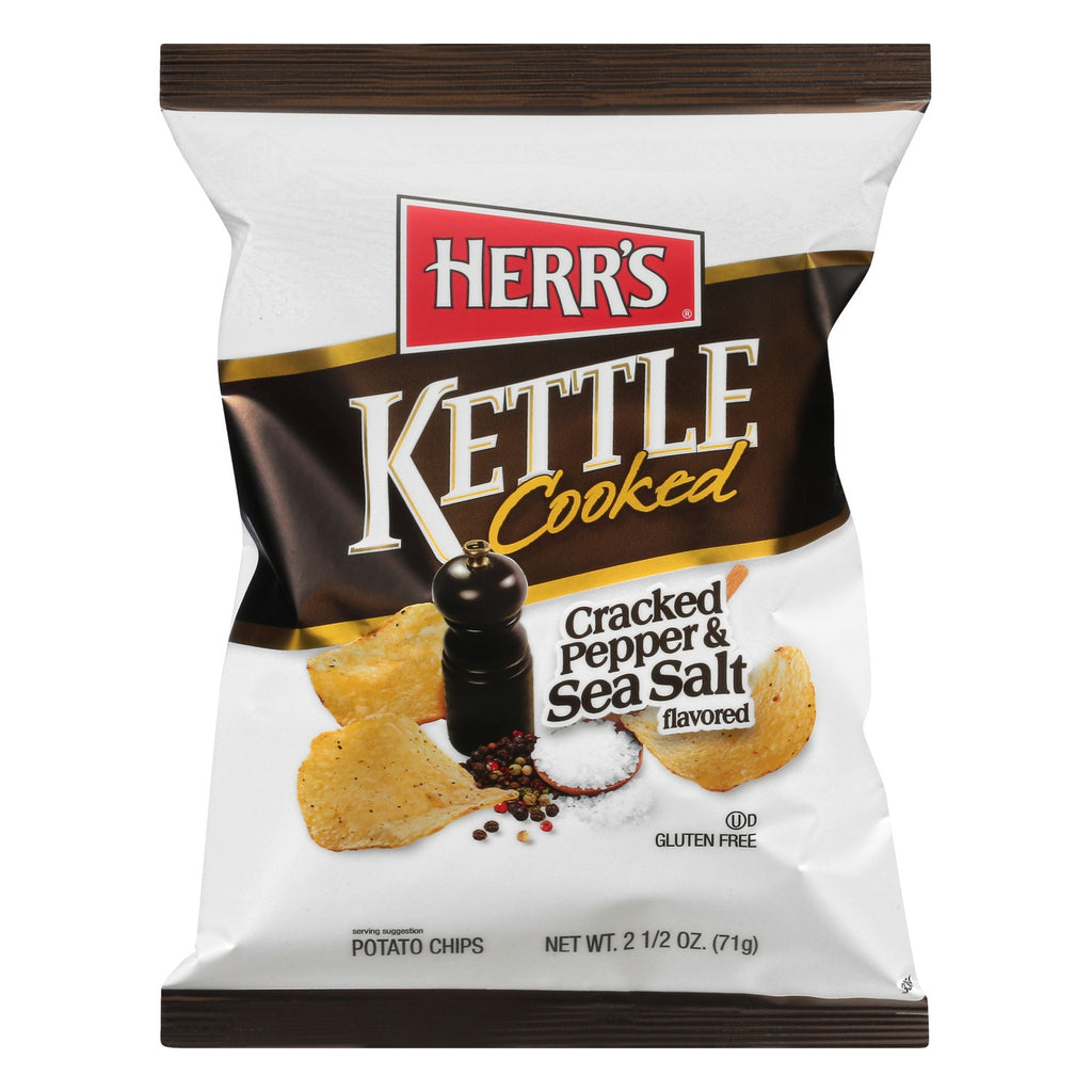 Herr's Kettle Cooked Cracked Pepper &amp; Sea Salt Potato Chips, 1-ct.