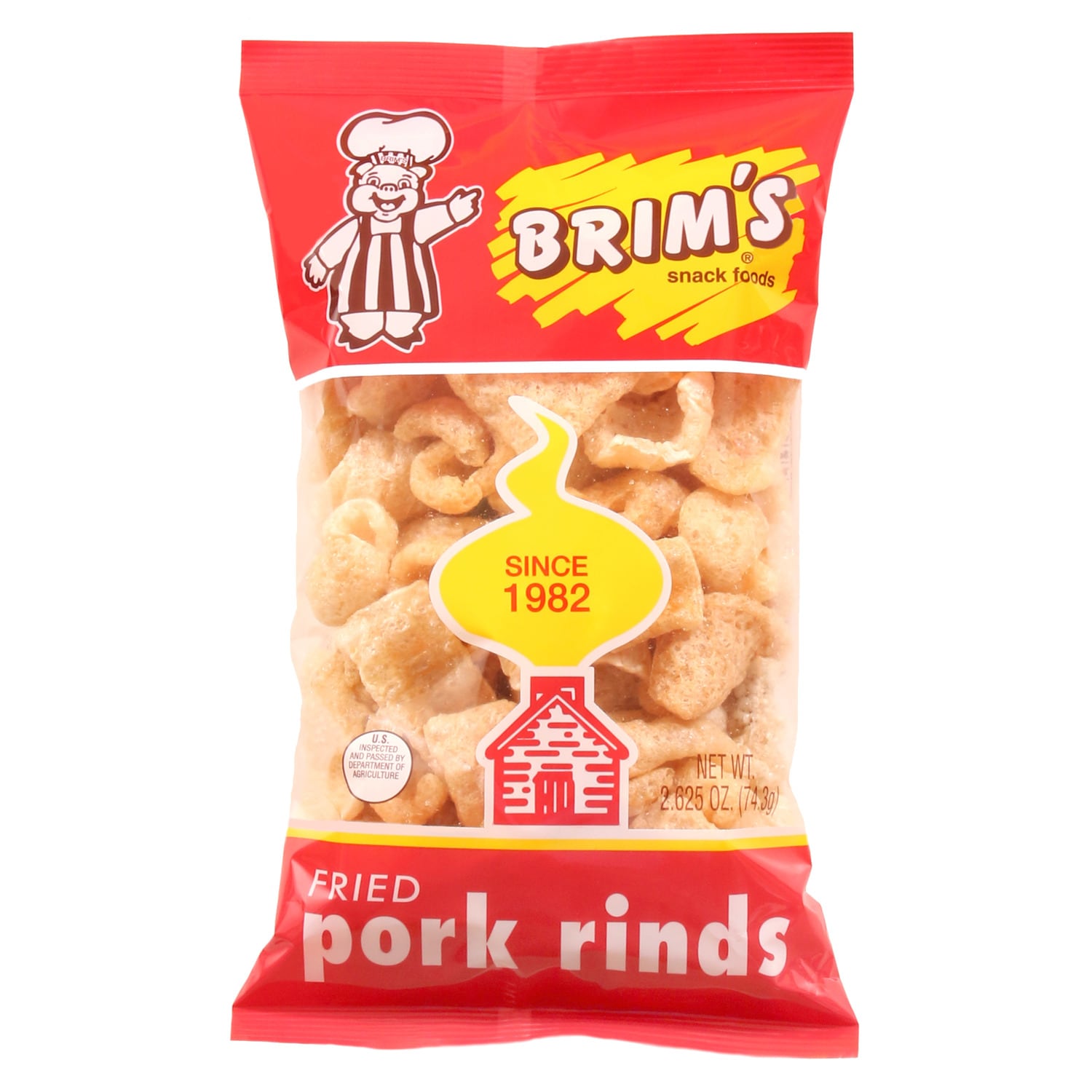 Brim's Fried Original Pork Rinds, 2.625 oz. Bags