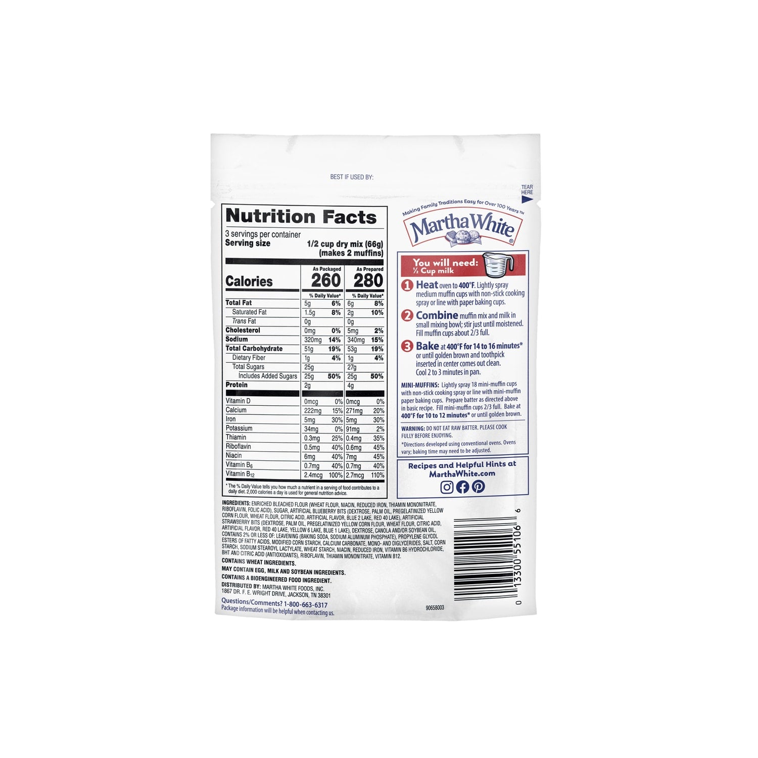 Martha White Wild Berry Muffin Mix, 1-ct.