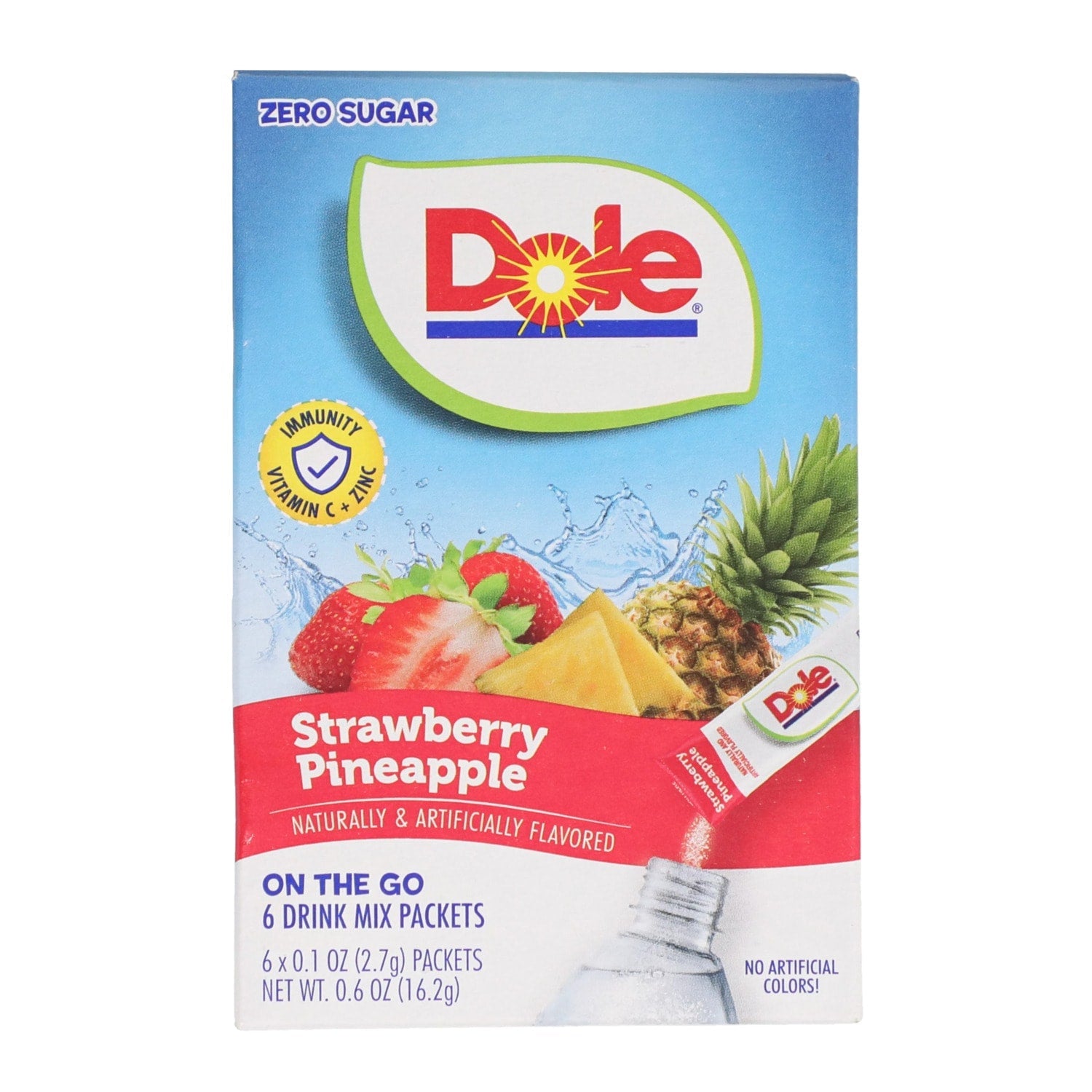 Dole Strawberry Pineapple Zero Sugar Drink Mix, 6-pc Pack.