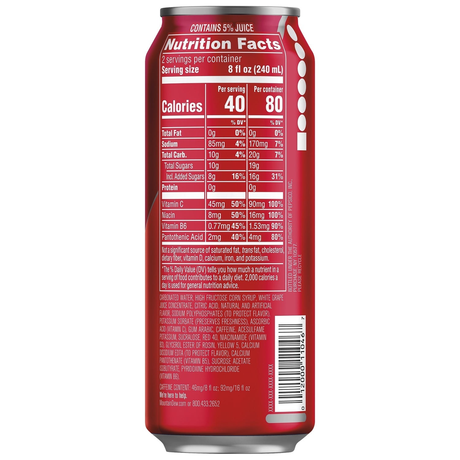 Mountain Dew KickStart Energizing Fruit Punch Flavored Juice Drink 1 ea