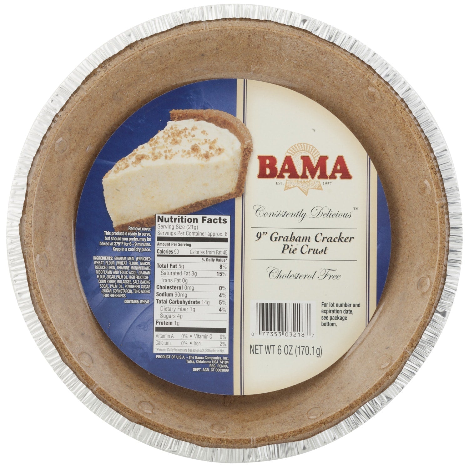 Bama 9-in. Graham Cracker Pie Crust, 6 oz.