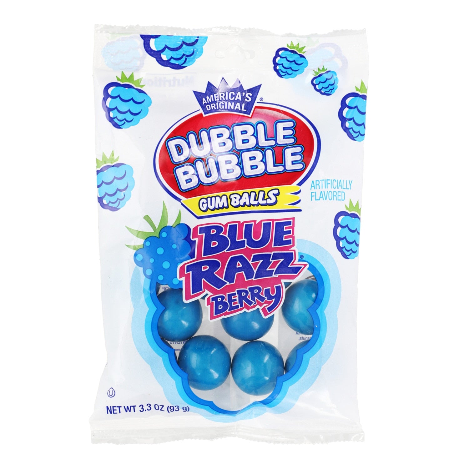 Dubble Bubble Blue Razzberry-Flavored Gum Balls, 3.3-oz.