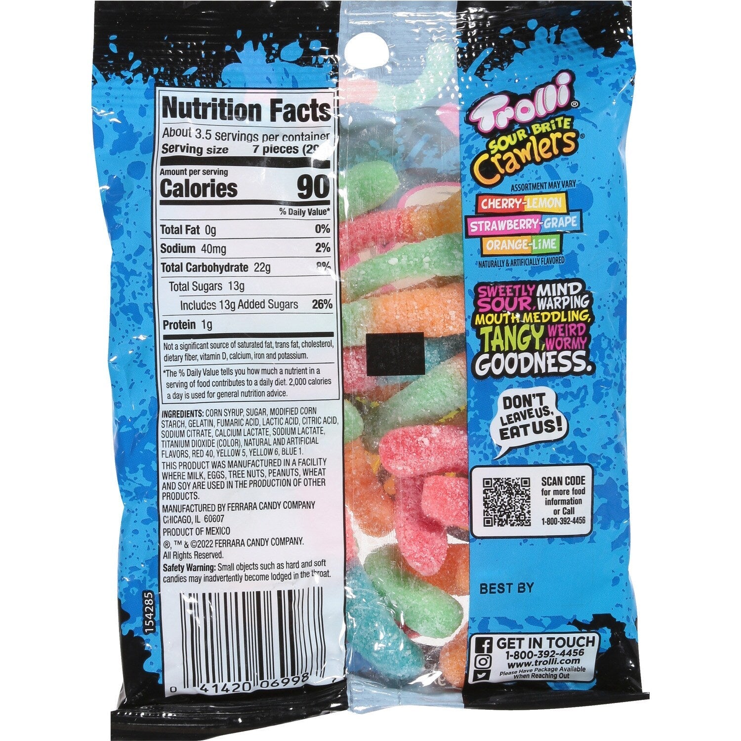 Trolli Sour Brite Crawlers, 3.4 oz. Bag