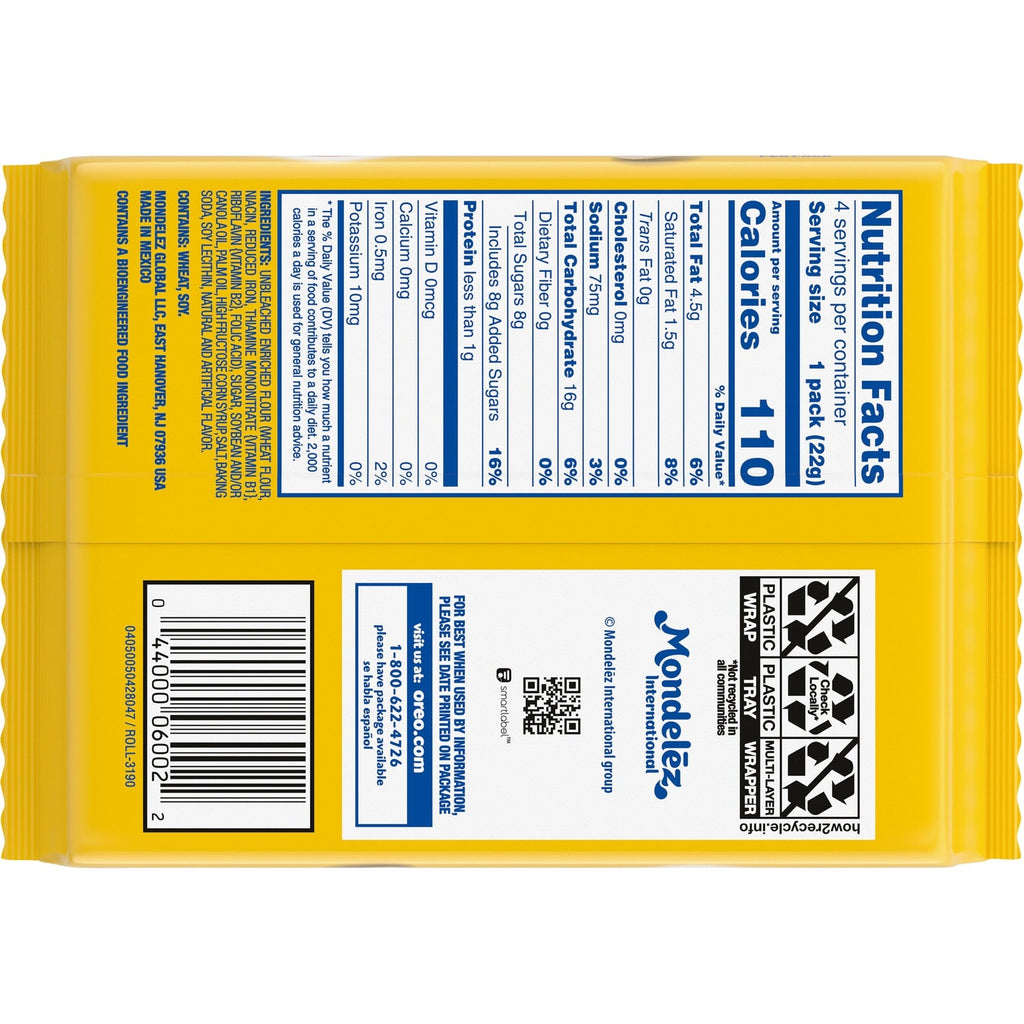 Nabisco Golden Oreo Sandwich Cookies, 3.12 oz.
