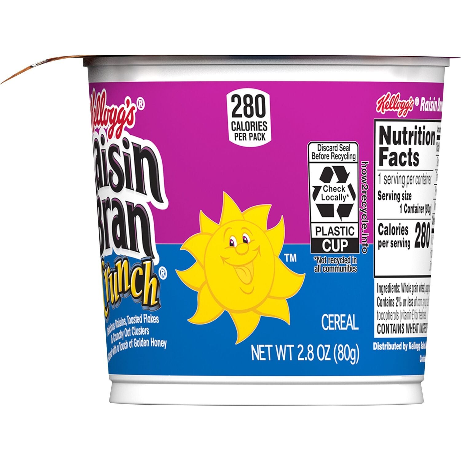 Kellogg's Raisin Bran Crunch Breakfast Cereal Cups Original, 1-ct.