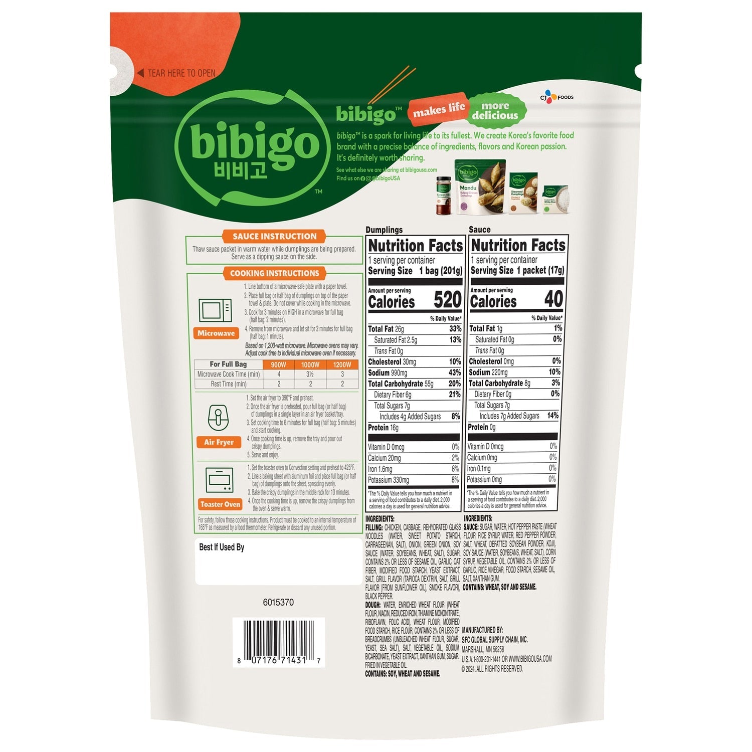 Bibigo Bulgogi Chicken &amp; Vegetable Crispy Frozen Dumpling Bites, 7.7 oz.