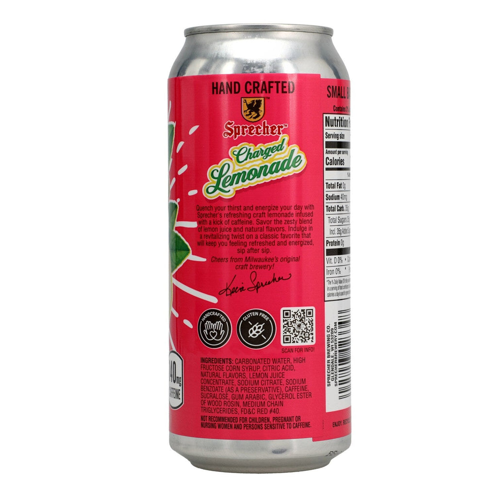 Sprecher Strawberry-Flavored Charged Lemonade, 1-ct.