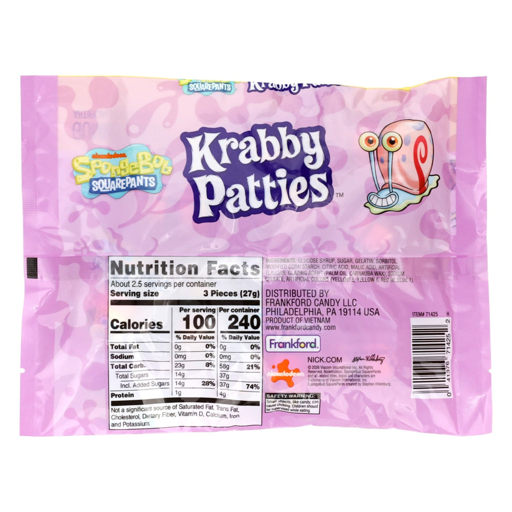 Nickelodeon SpongeBob SquarePants Krabby Patties Gummy Candy, 1-ct.