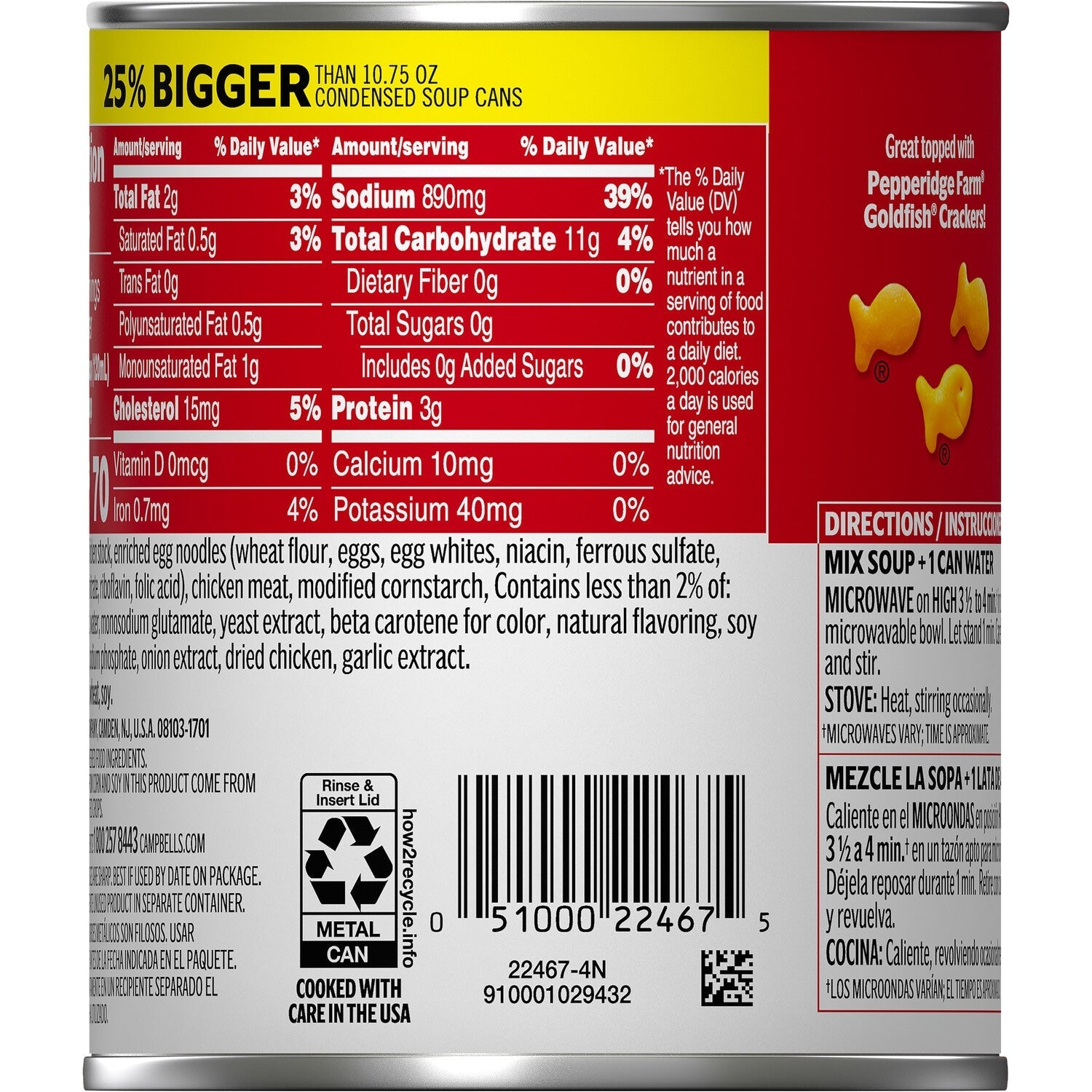 Campbell's Condensed Chicken Noodle Soup Cans, 13.8-oz. Cans